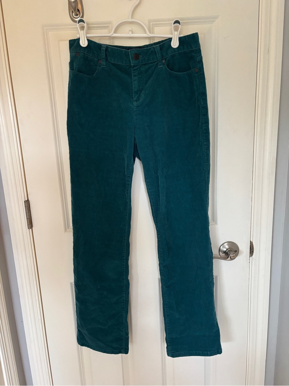 Talbots Teal Straight-Leg Heritage Corduroy Pants